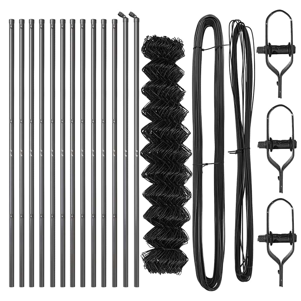 Set de Stâlpi de Gard Gri 1.4 x 25 m Oțel Galvanizat GartenMobel Dekor