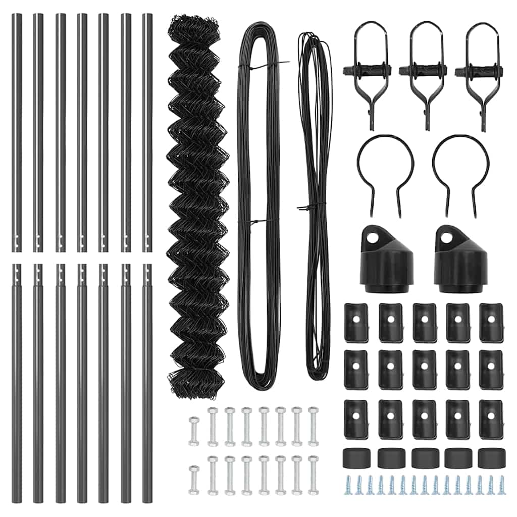 Set de Stâlpi de Gard Gri 1.5 x 10 m Oțel Galvanizat GartenMobel Dekor