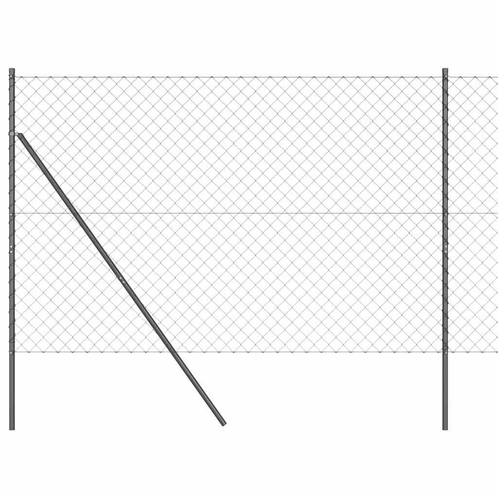 Set de Stâlpi de Gard Gri 1.6 x 25 m Oțel Galvanizat & PVC GartenMobel Dekor