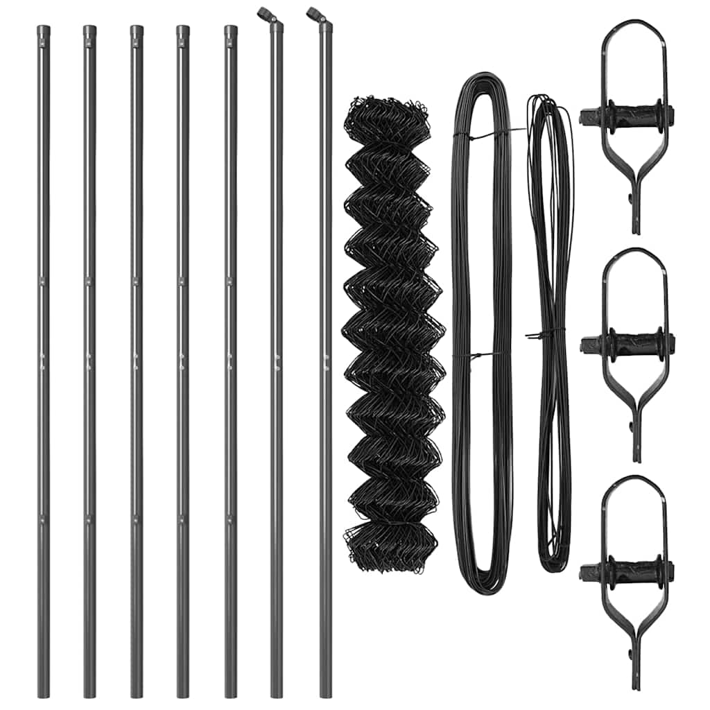Set de Stâlpi de Gard Gri 1 x 10 m Oțel Galvanizat GartenMobel Dekor