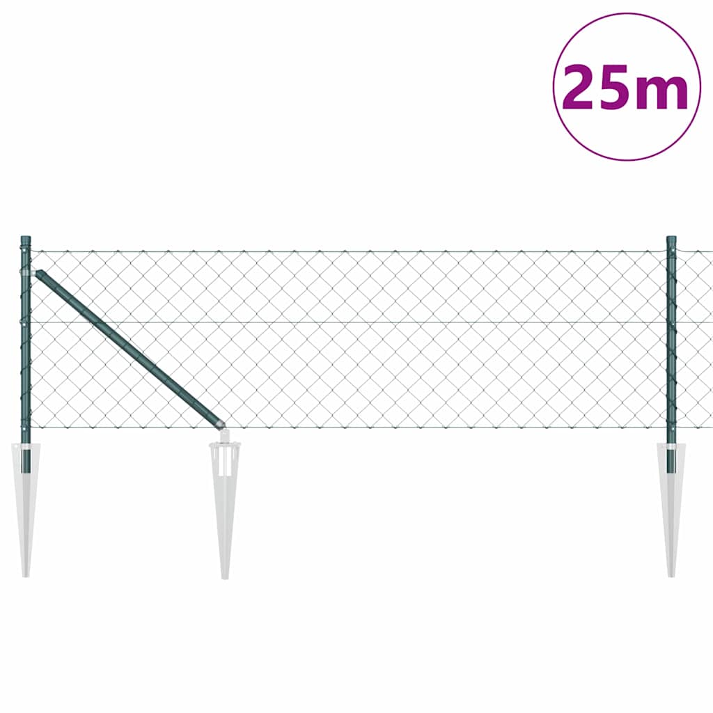 Set de Stâlpi de Gard Verde 0.6 x 25 m Oțel Galvanizat GartenMobel Dekor