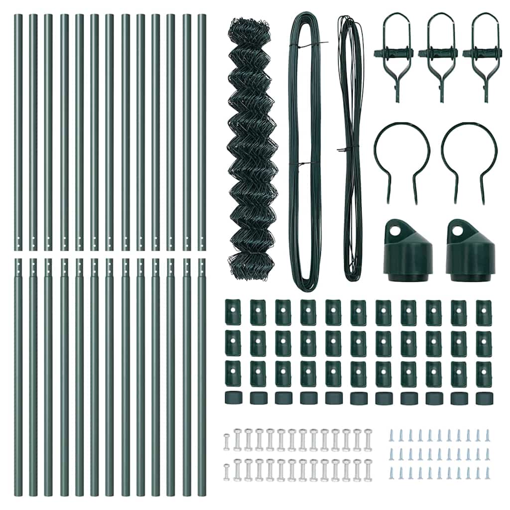 Set de Stâlpi de Gard Verde 1.2 x 25 m Oțel Galvanizat GartenMobel Dekor