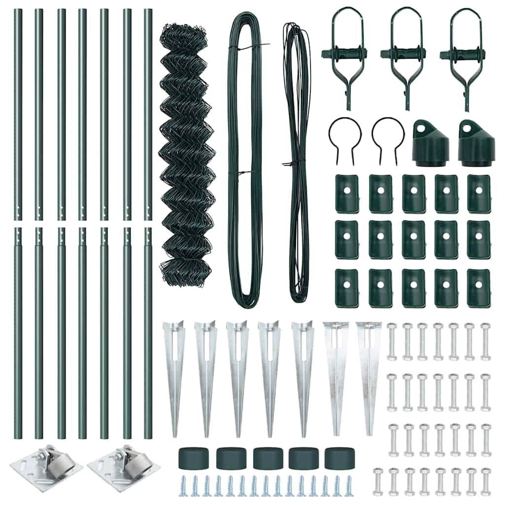 Set de Stâlpi de Gard Verde 1.4 x 10 m Oțel Galvanizat GartenMobel Dekor