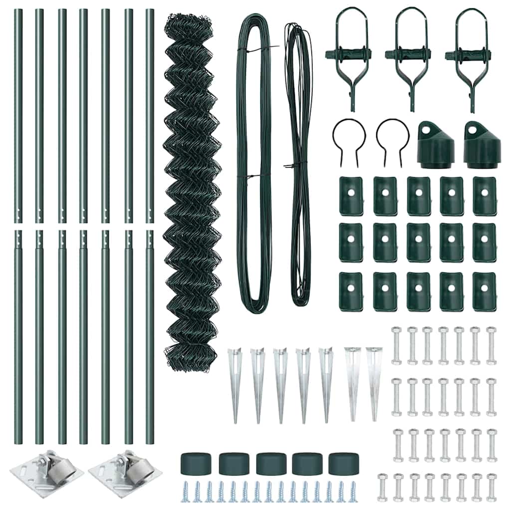 Set de Stâlpi de Gard Verde 1.5 x 10 m Oțel Galvanizat GartenMobel Dekor