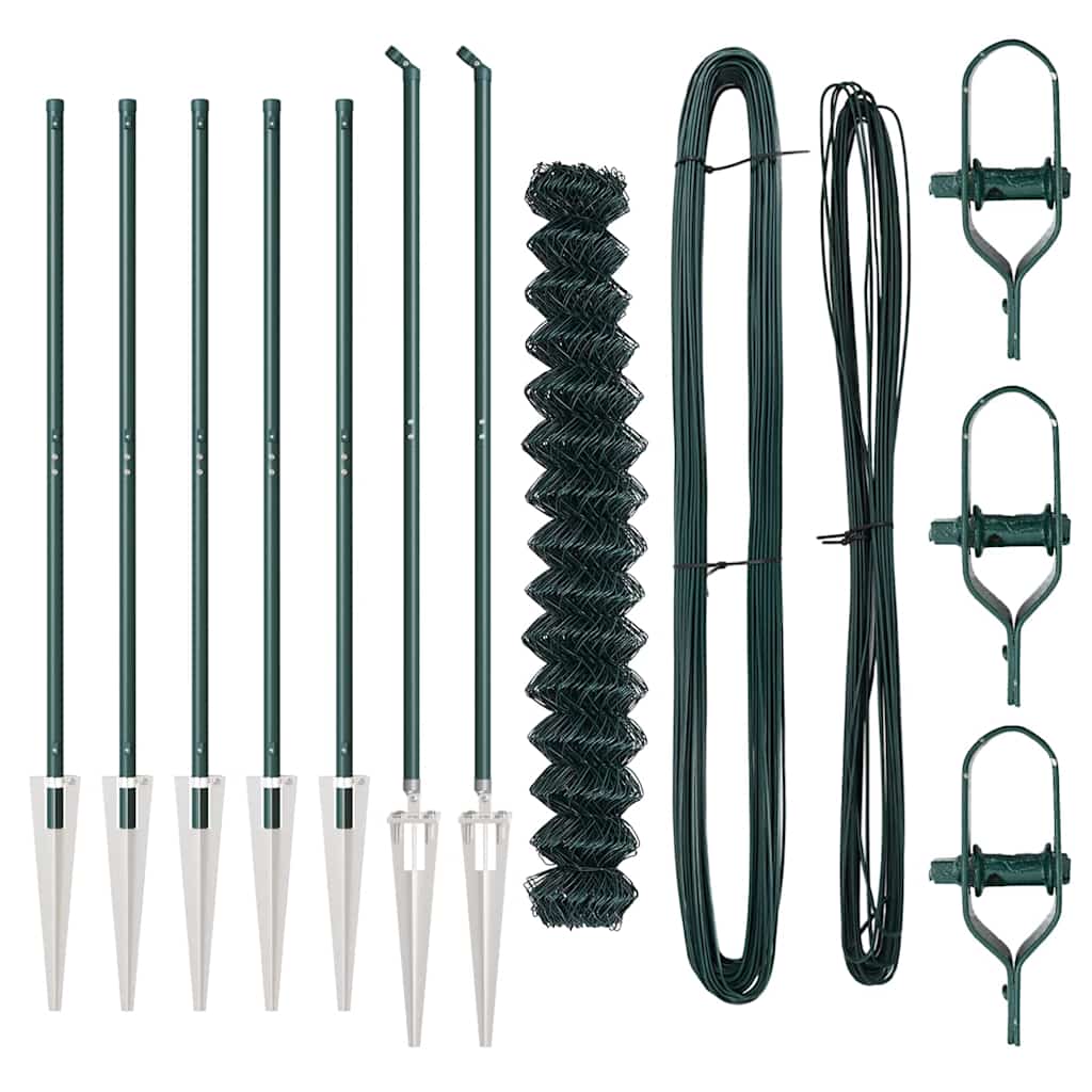 Set de Stâlpi de Gard Verde 1.5 x 10 m Oțel Galvanizat GartenMobel Dekor