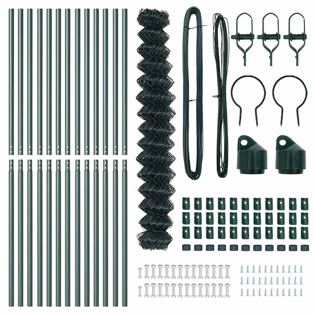 Set de Stâlpi de Gard Verde 1.6 x 25 m Oțel Galvanizat GartenMobel Dekor