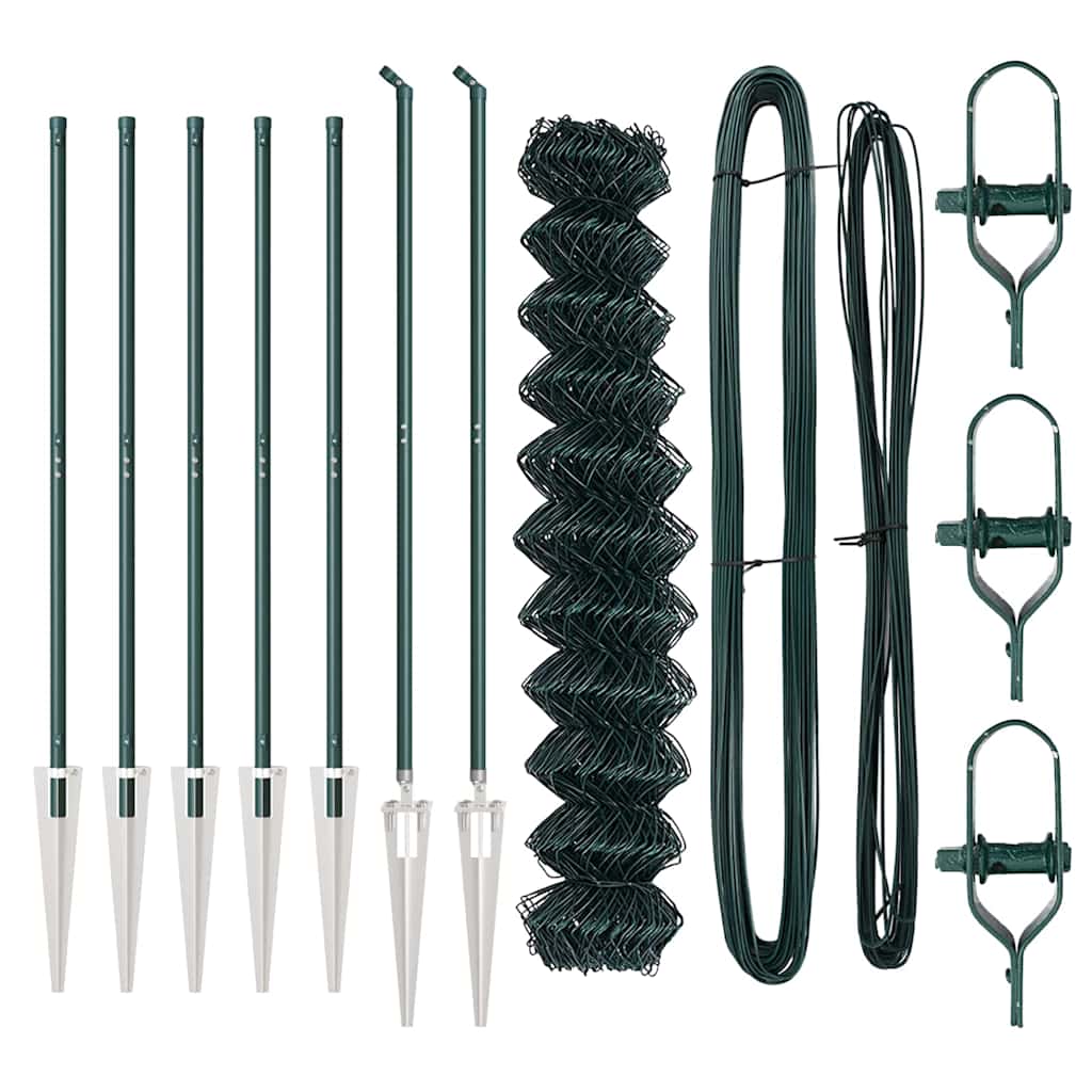 Set de Stâlpi de Gard Verde 1 x 10 m Oțel Galvanizat GartenMobel Dekor