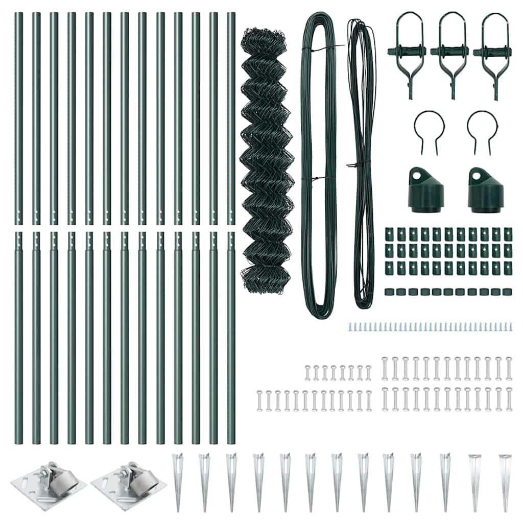 Set de Stâlpi de Gard Verde 1 x 25 m Oțel Galvanizat & Oțel GartenMobel Dekor