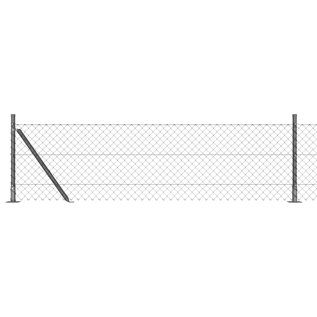 Set de Stâlpi de Gard Argintiu 10 x 0.4 m Oțel Galvanizat GartenMobel Dekor