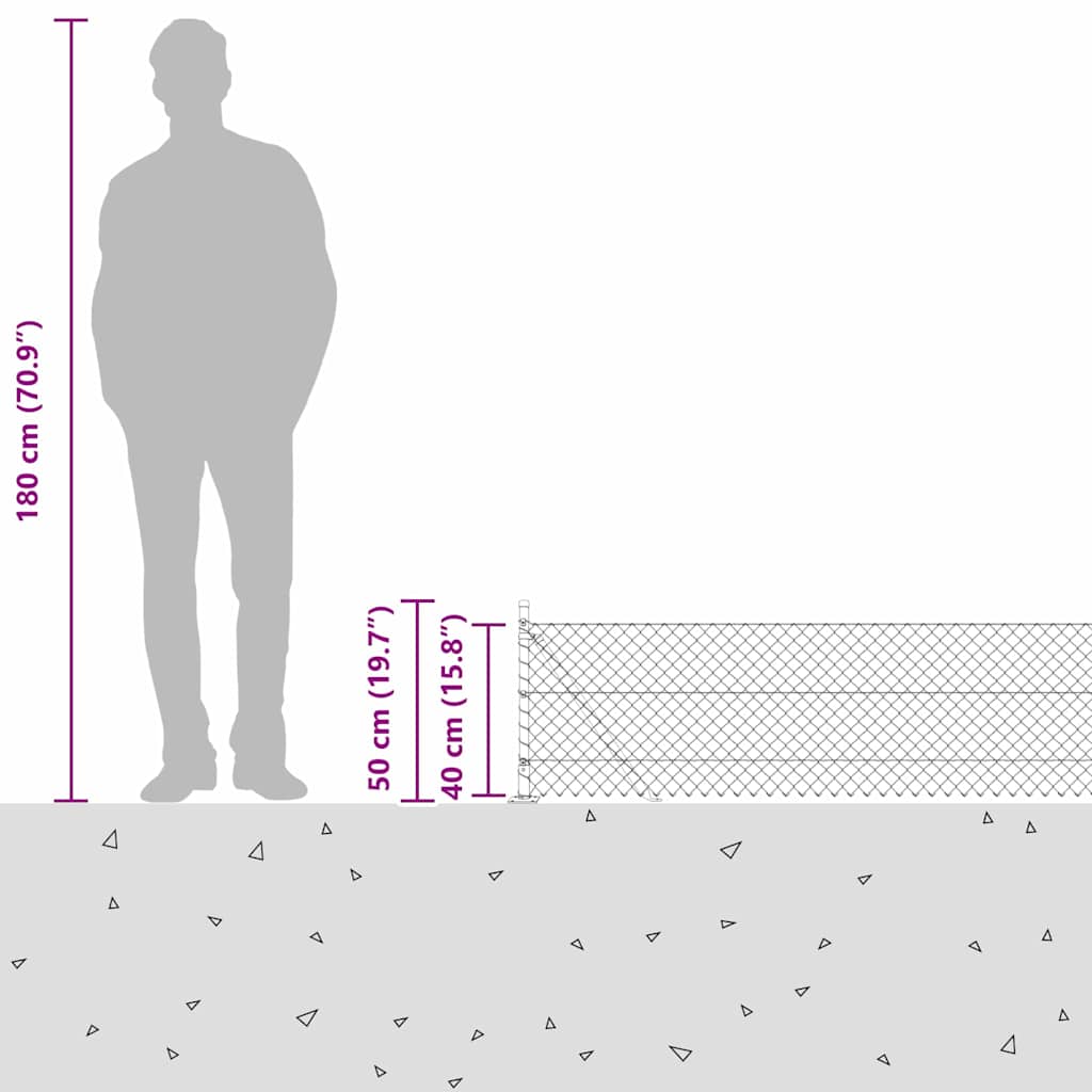 Set de Stâlpi de Gard Argintiu 10 x 0.4 m Oțel Galvanizat GartenMobel Dekor