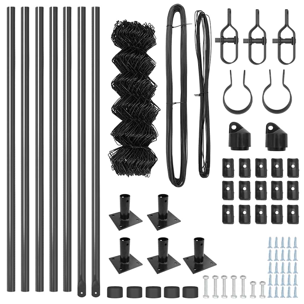 Set de Stâlpi de Gard Argintiu 10 x 0.4 m Oțel Galvanizat GartenMobel Dekor