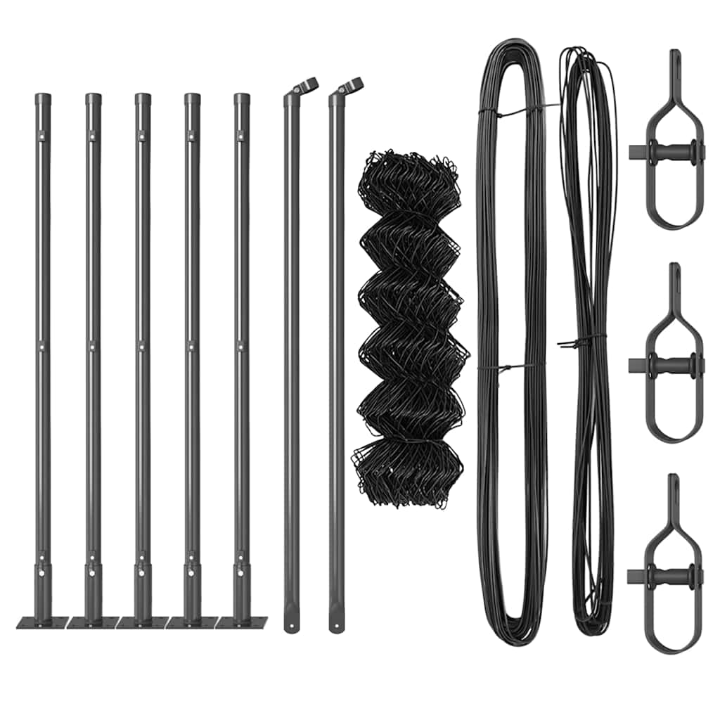 Set de Stâlpi de Gard Argintiu 10 x 0.6 m Oțel Galvanizat GartenMobel Dekor