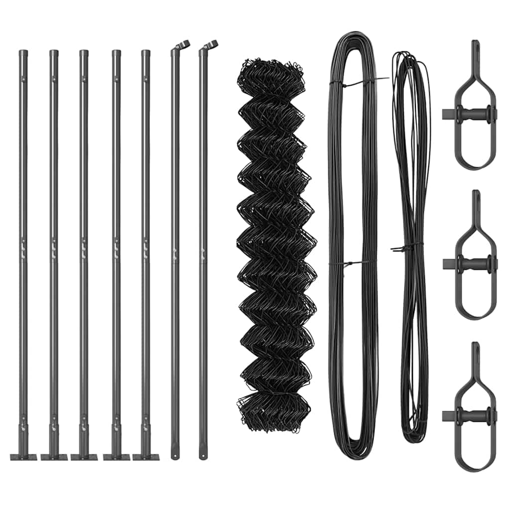 Set de Stâlpi de Gard Argintiu 10 x 0.8 m GartenMobel Dekor