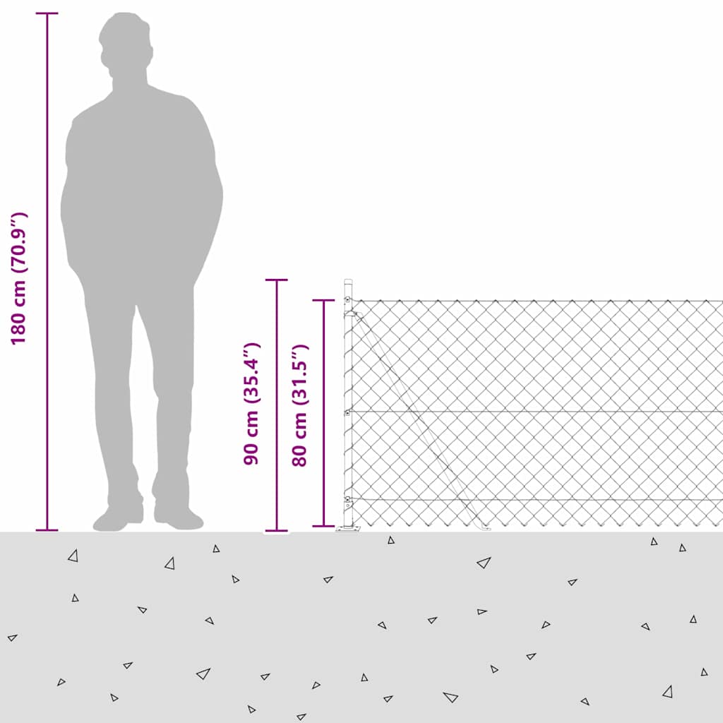 Set de Stâlpi de Gard Argintiu 10 x 0.8 m Oțel Galvanizat GartenMobel Dekor