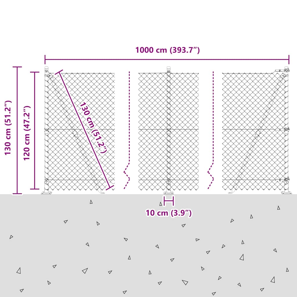 Set de Stâlpi de Gard Argintiu 10 x 1.2 m Oțel Galvanizat GartenMobel Dekor