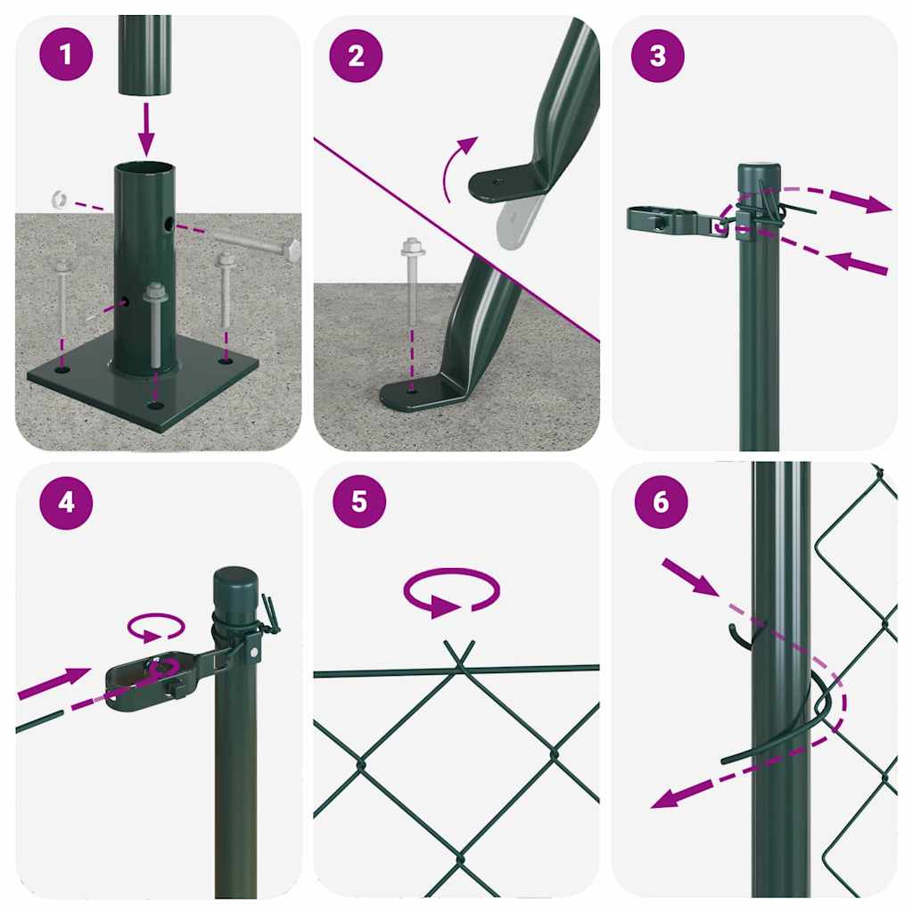 Set de Stâlpi de Gard Argintiu 10 x 1.2 m Oțel Galvanizat GartenMobel Dekor