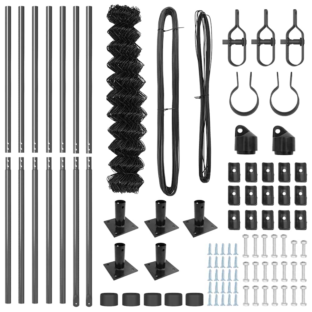 Set de Stâlpi de Gard Argintiu 10 x 1.2 m Oțel Galvanizat GartenMobel Dekor