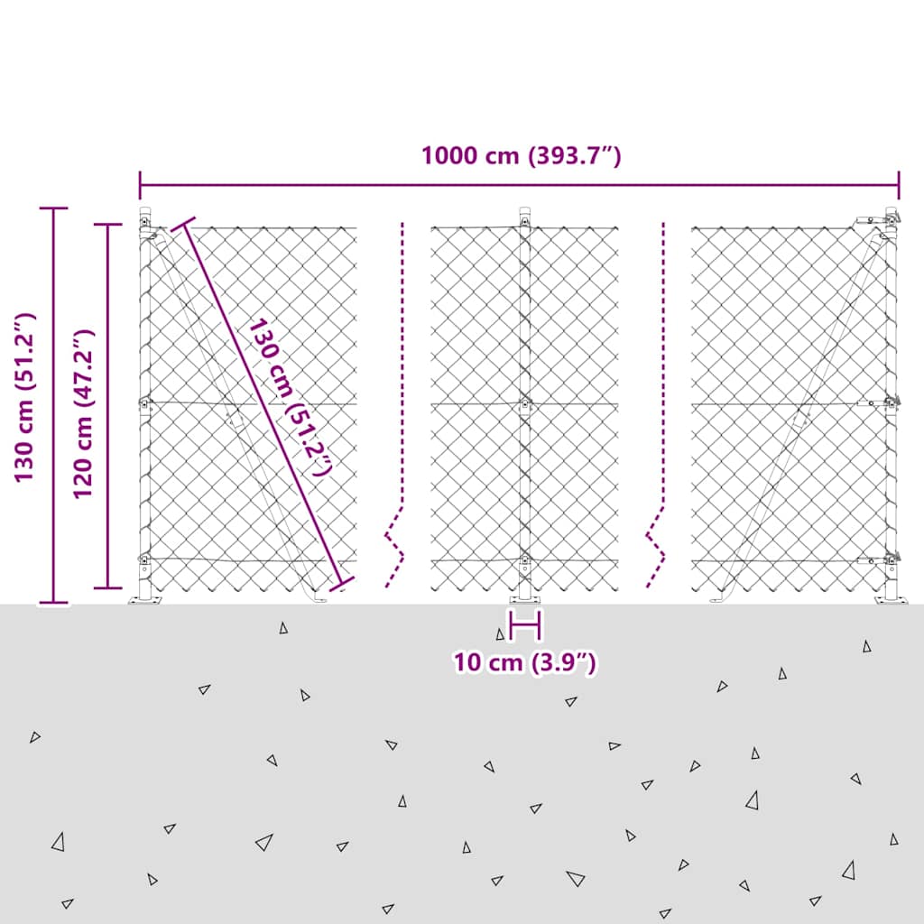 Set de Stâlpi de Gard Argintiu 10 x 1.2 m Oțel Galvanizat GartenMobel Dekor