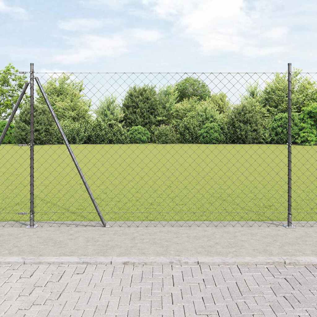 Set de Stâlpi de Gard Argintiu 10 x 1.4 m Oțel Galvanizat GartenMobel Dekor