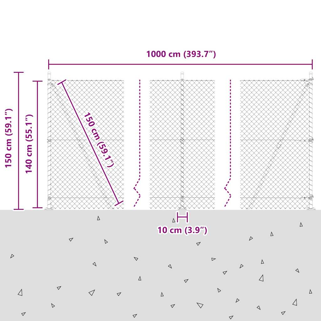 Set de Stâlpi de Gard Argintiu 10 x 1.4 m Oțel Galvanizat GartenMobel Dekor
