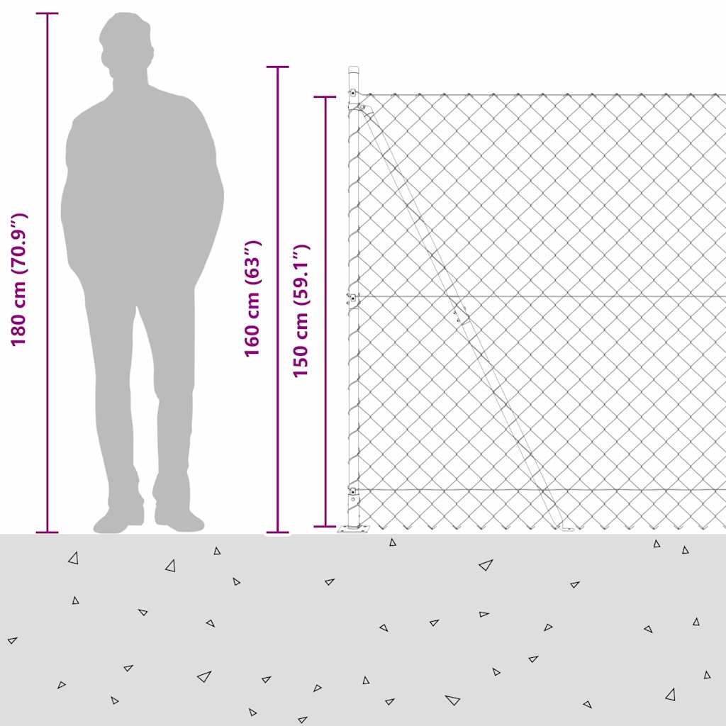 Set de Stâlpi de Gard Argintiu 10 x 1.5 m Oțel Galvanizat GartenMobel Dekor