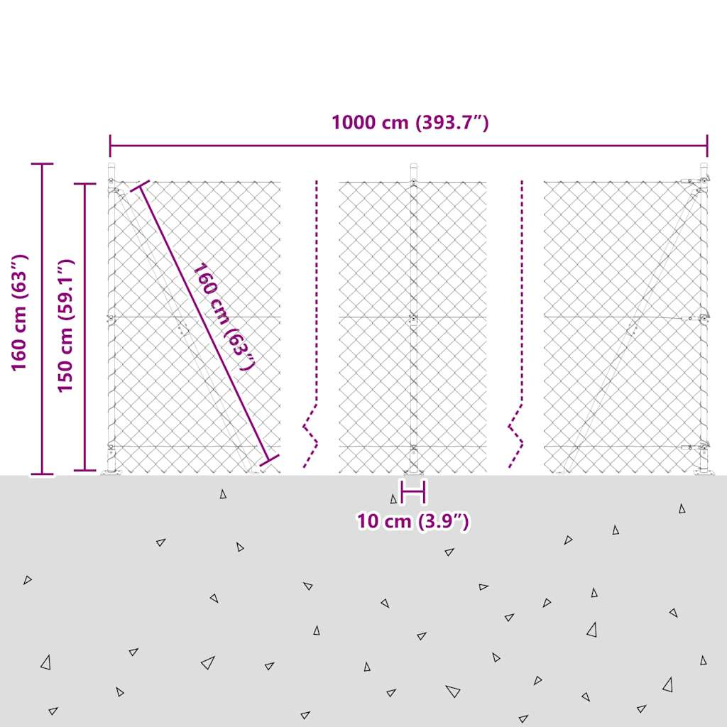 Set de Stâlpi de Gard Argintiu 10 x 1.5 m Oțel Galvanizat GartenMobel Dekor