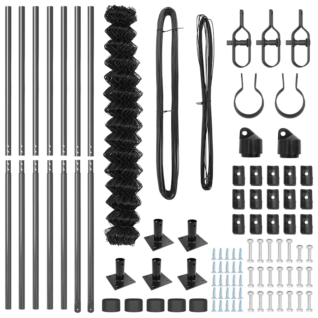 Set de Stâlpi de Gard Argintiu 10 x 1.6 m Oțel Galvanizat GartenMobel Dekor