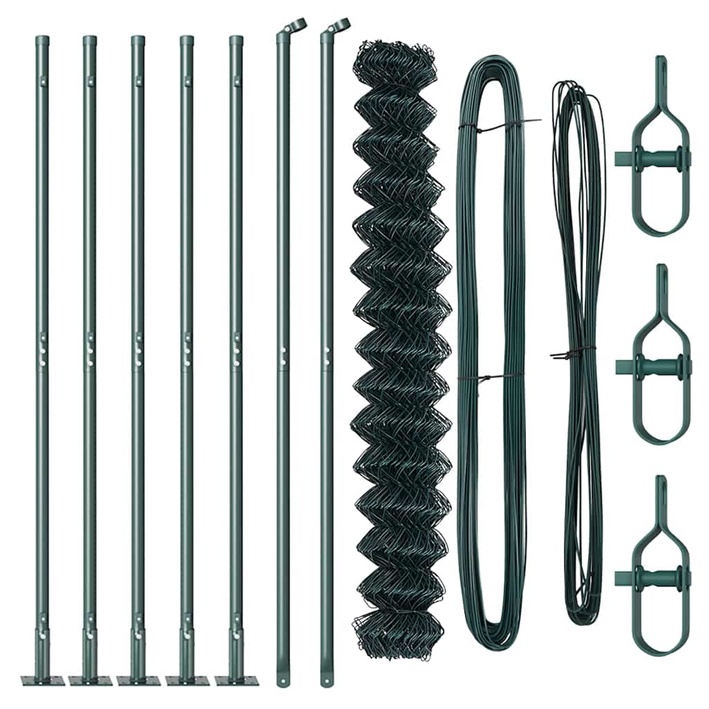 Set de Stâlpi de Gard Argintiu 10 x 1.6 m Oțel Galvanizat GartenMobel Dekor