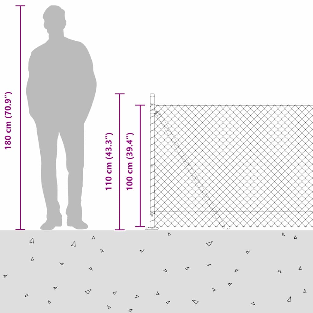 Set de Stâlpi de Gard Argintiu 10 x 1 m Oțel Galvanizat GartenMobel Dekor