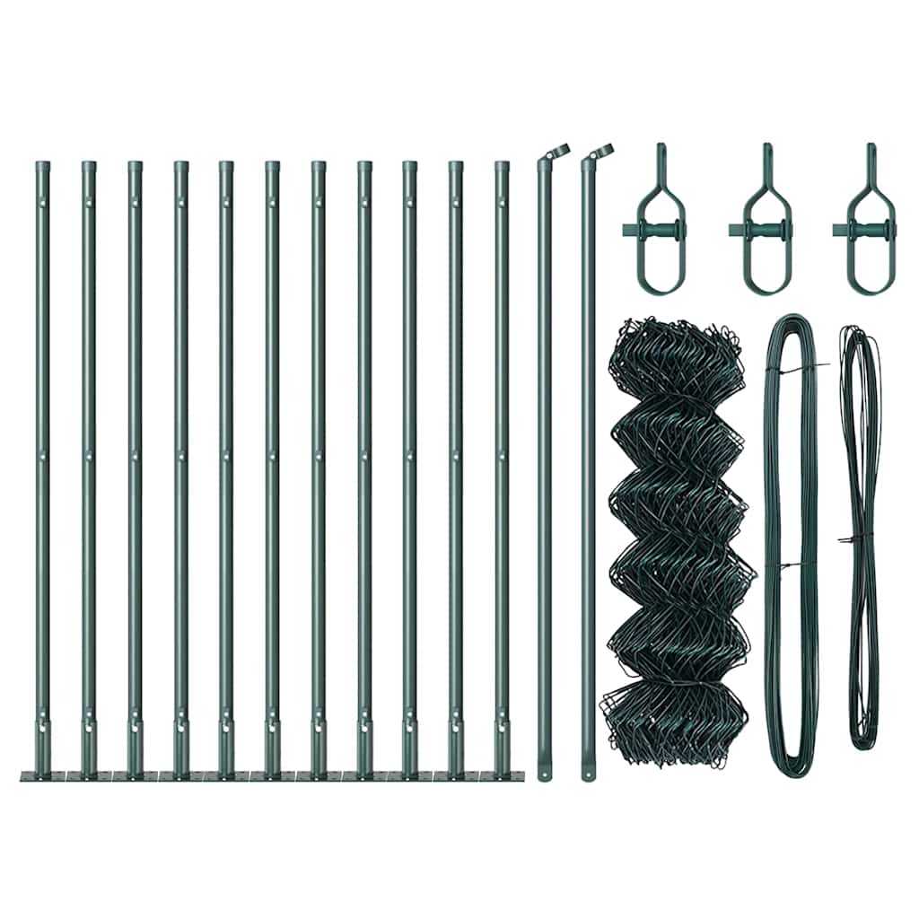 Set de Stâlpi de Gard Argintiu 25 x 0.4 m Oțel Galvanizat GartenMobel Dekor