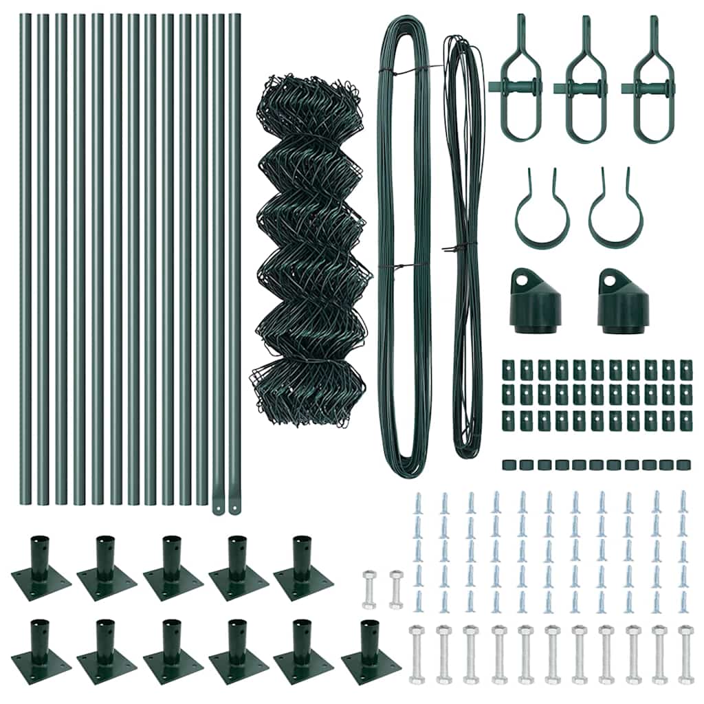 Set de Stâlpi de Gard Argintiu 25 x 0.4 m Oțel Galvanizat GartenMobel Dekor