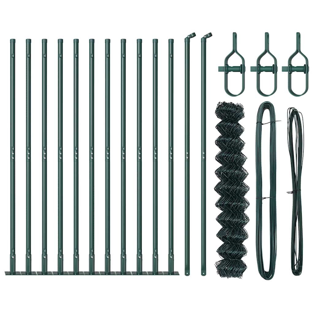 Set de Stâlpi de Gard Argintiu 25 x 1.2 m Oțel Galvanizat GartenMobel Dekor