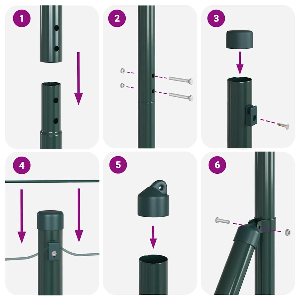 Set de Stâlpi de Gard Argintiu 25 x 1.2 m Oțel Galvanizat GartenMobel Dekor