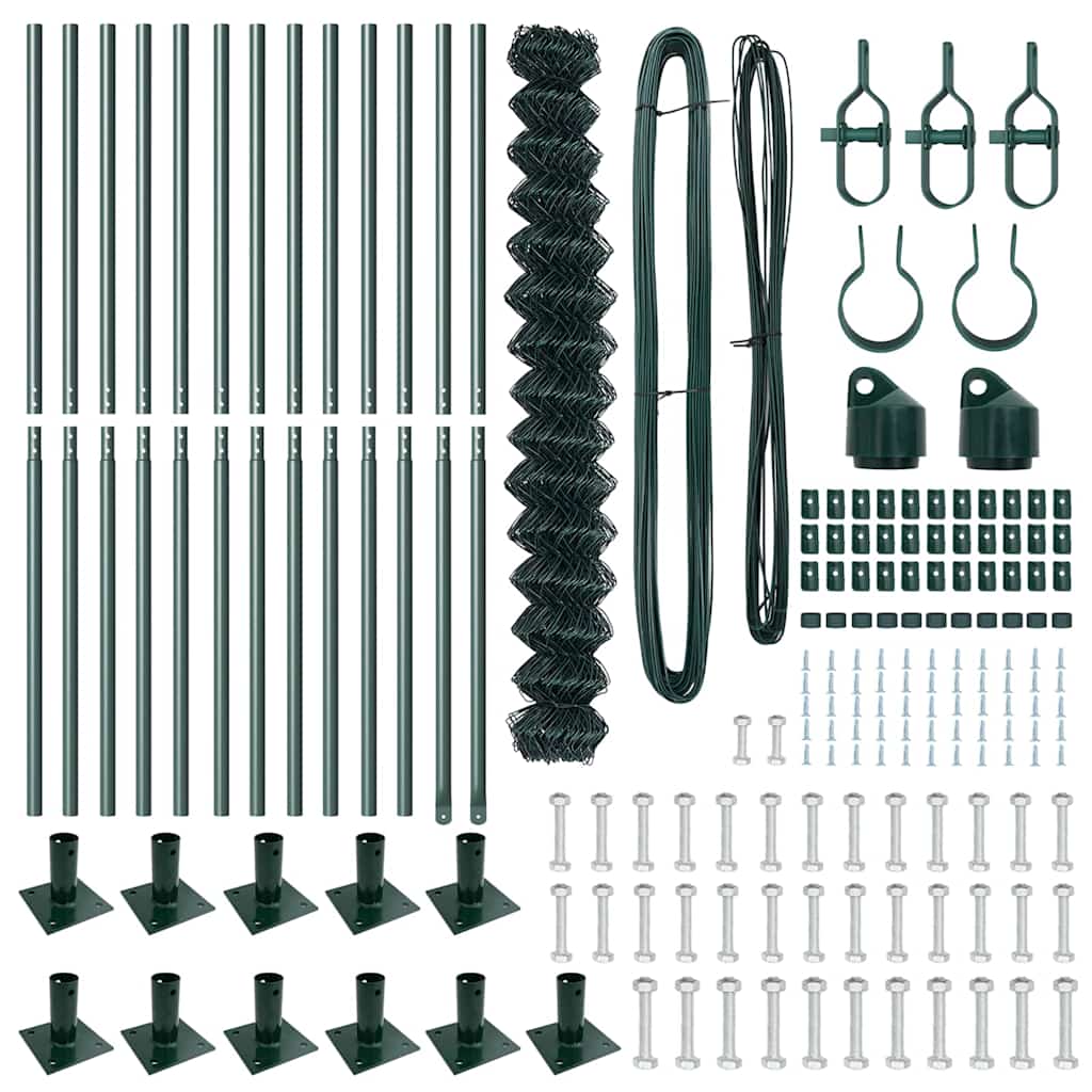 Set de Stâlpi de Gard Argintiu mare Oțel Galvanizat GartenMobel Dekor