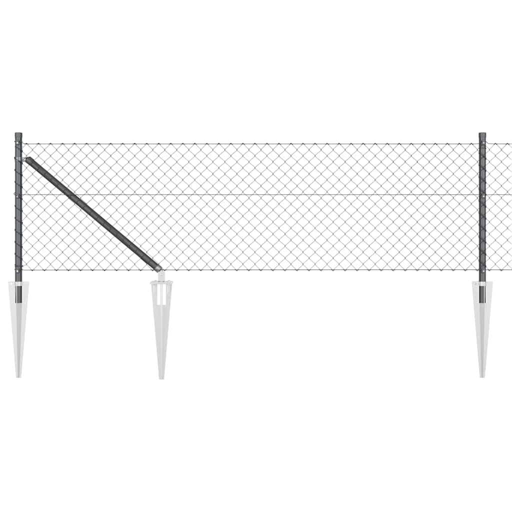Set de Stâlpi de Gard Gri 0.8 x 10 m Oțel Galvanizat GartenMobel Dekor