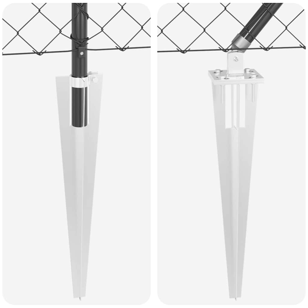 Set de Stâlpi de Gard Gri 1.2 x 10 m Oțel Galvanizat GartenMobel Dekor