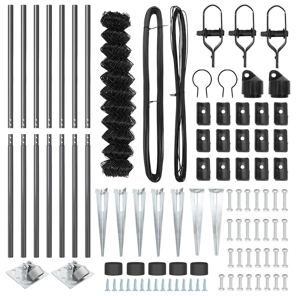 Set de Stâlpi de Gard Gri 1.2 x 10 m Oțel Galvanizat GartenMobel Dekor