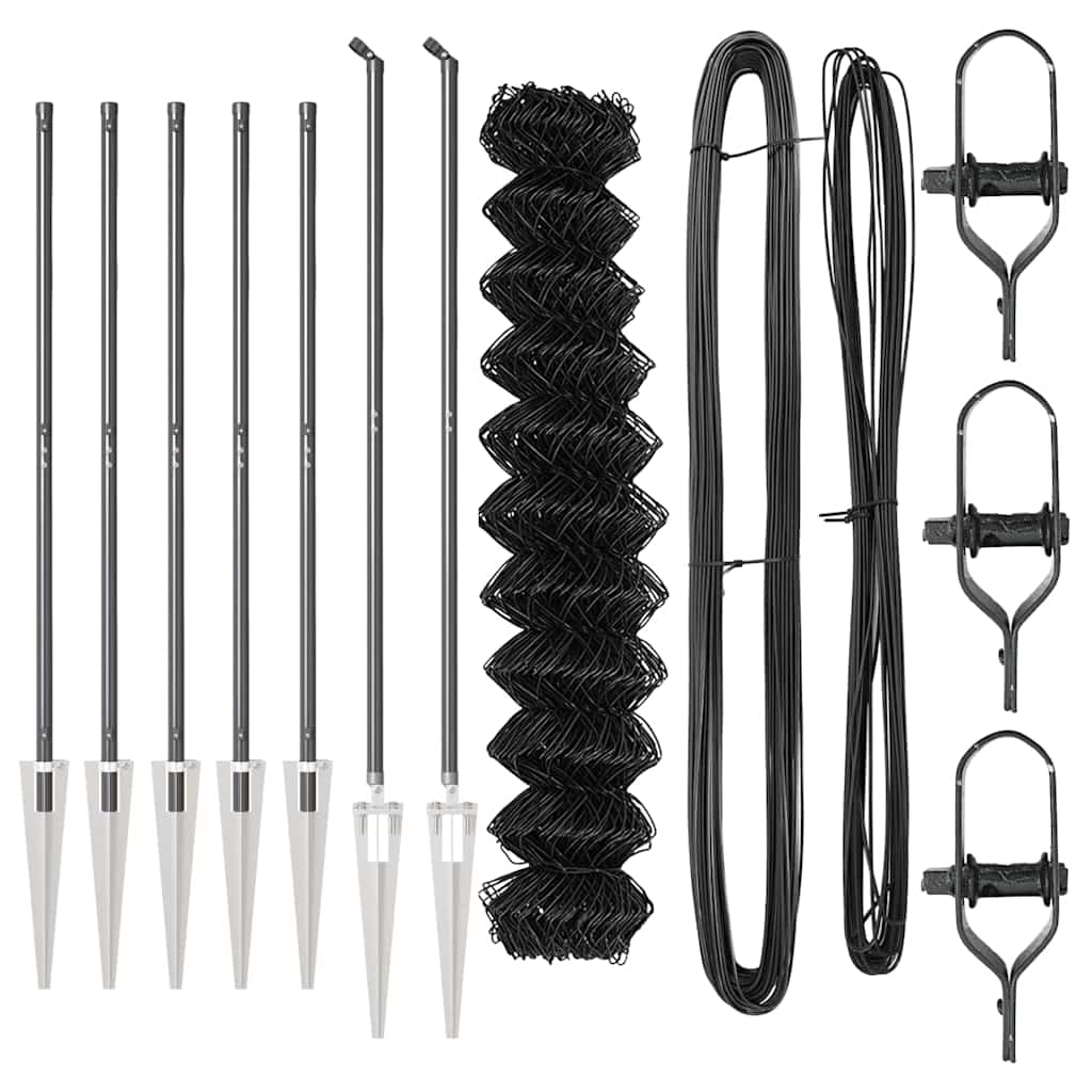 Set de Stâlpi de Gard Gri 1.2 x 10 m Oțel Galvanizat GartenMobel Dekor