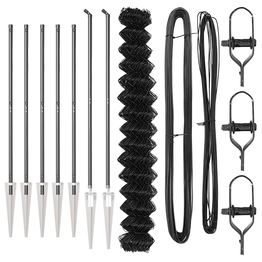 Set de Stâlpi de Gard Gri 1.6 x 10 m Oțel Galvanizat GartenMobel Dekor