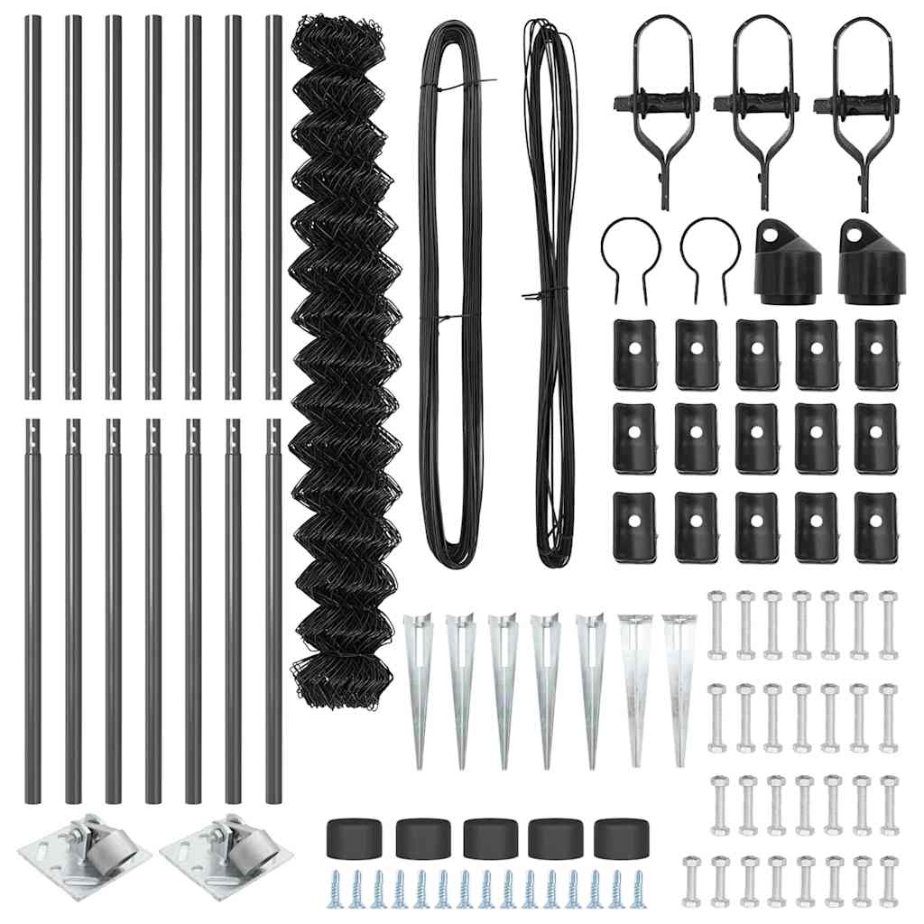 Set de Stâlpi de Gard Gri 1.6 x 10 m Oțel Galvanizat GartenMobel Dekor