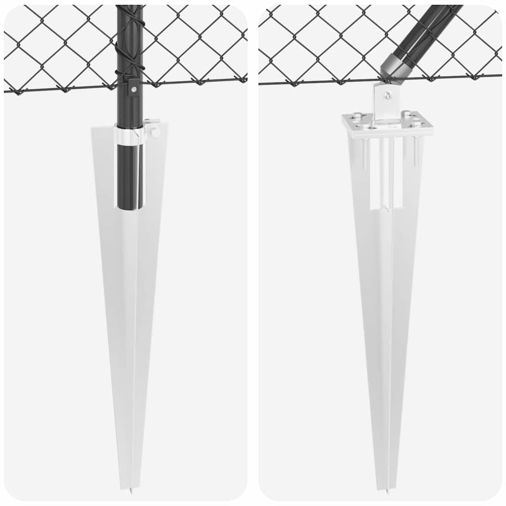 Set de Stâlpi de Gard Gri 1.6 x 10 m Oțel Galvanizat GartenMobel Dekor