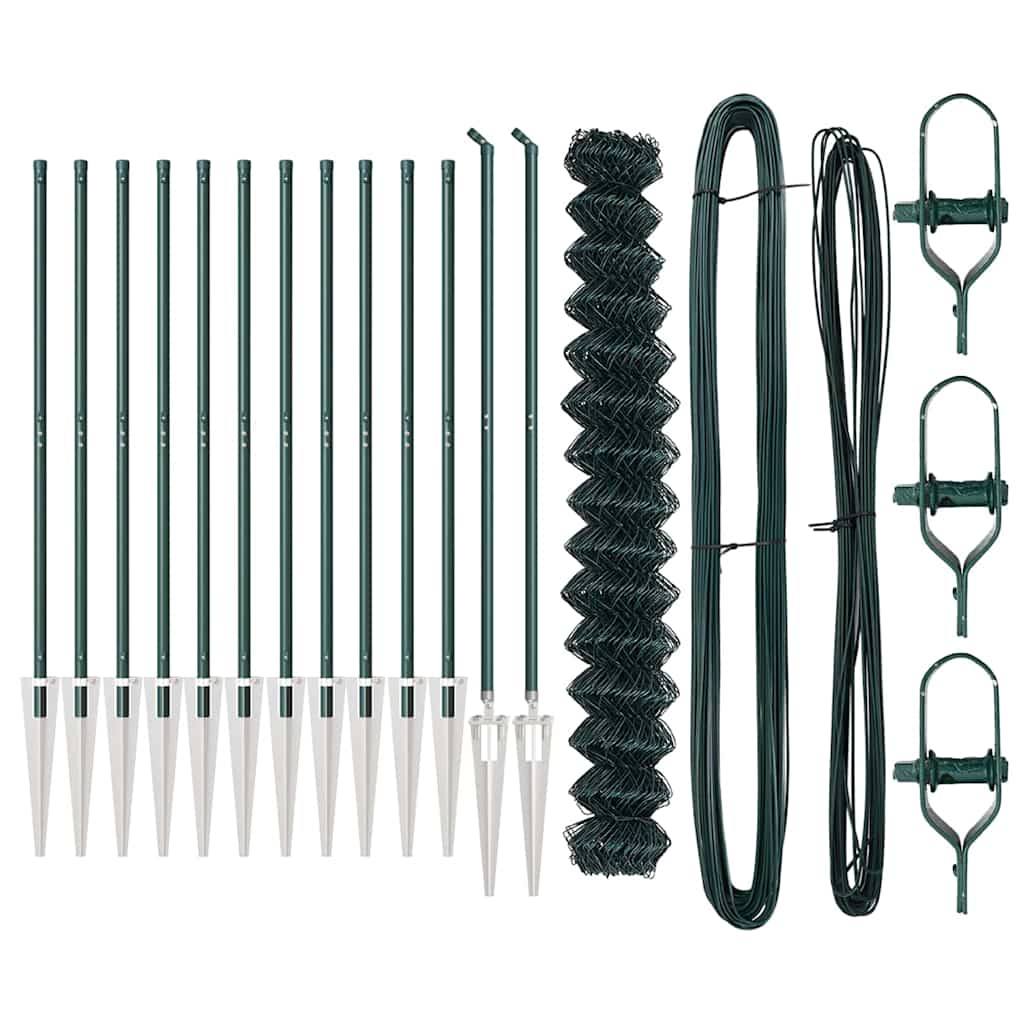 Set de Stâlpi de Gard Verde 1.5 x 25 m Oțel Galvanizat GartenMobel Dekor