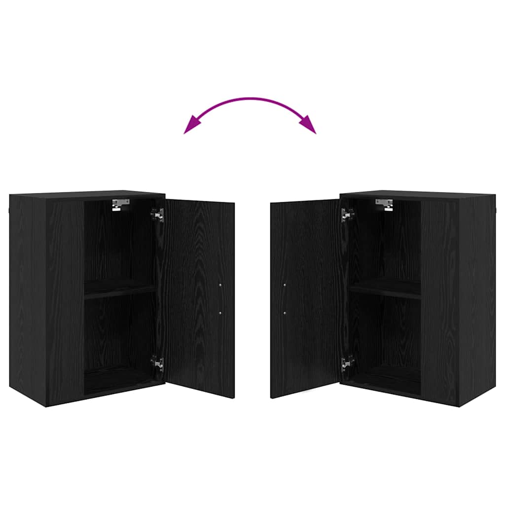 Set de 4 piese pentru cabinet TV cu raft Pe perete 4 pcs Stejar negru GartenMobel Dekor