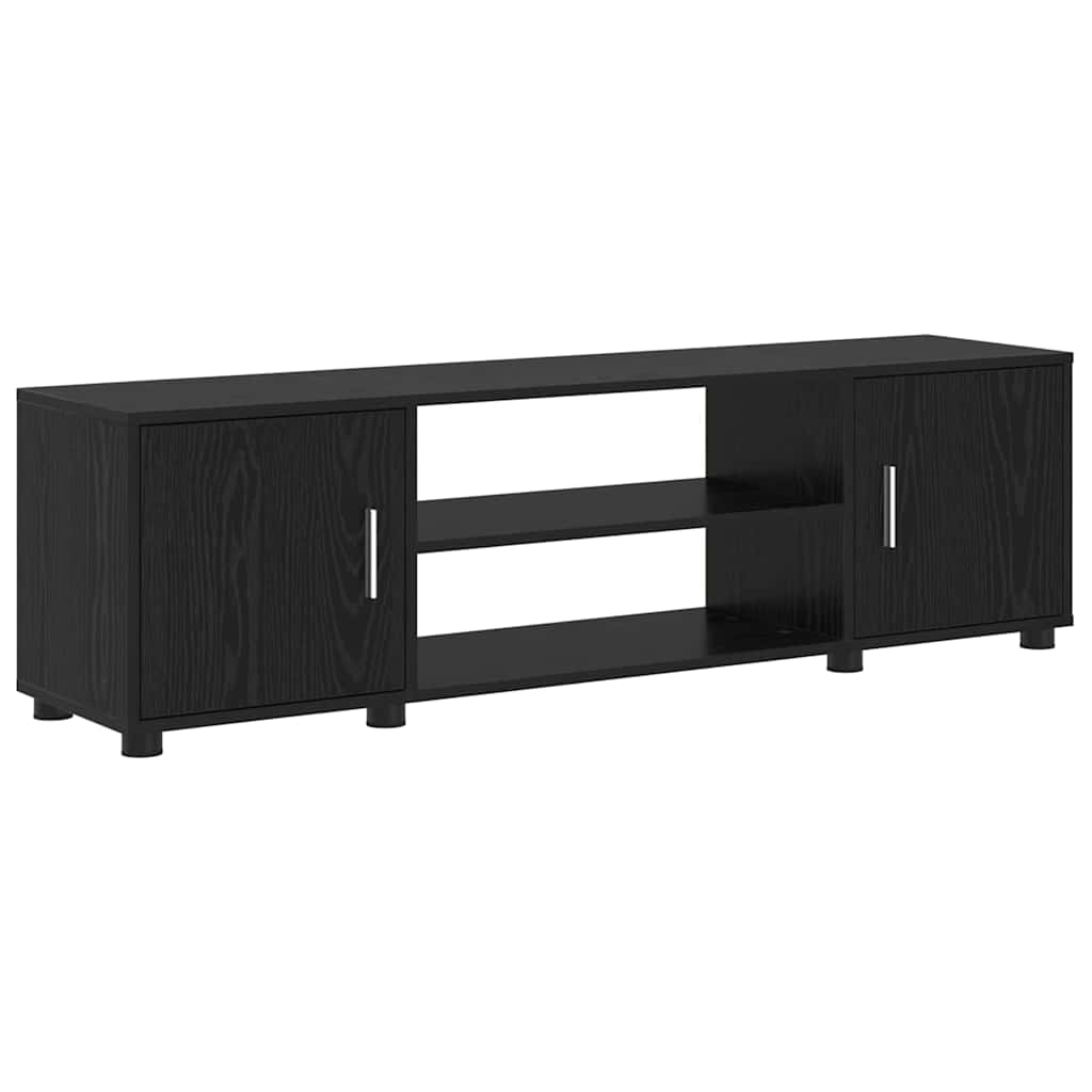 Set de 4 piese pentru cabinet TV cu raft Pe perete 4 pcs Stejar negru GartenMobel Dekor