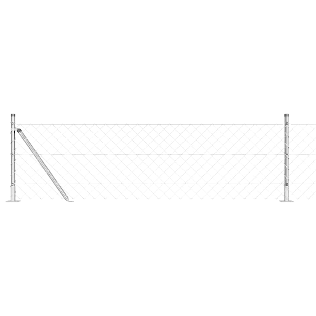 Set de Stâlpi de Gard Argintiu 10 x 0.6 m Oțel galvanizat GartenMobel Dekor