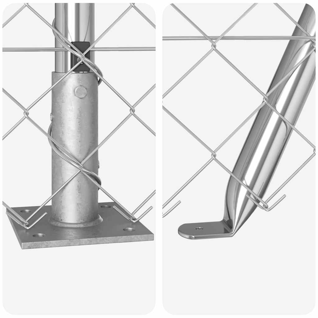 Set de Stâlpi de Gard Argintiu 10 x 0.6 m Oțel galvanizat GartenMobel Dekor