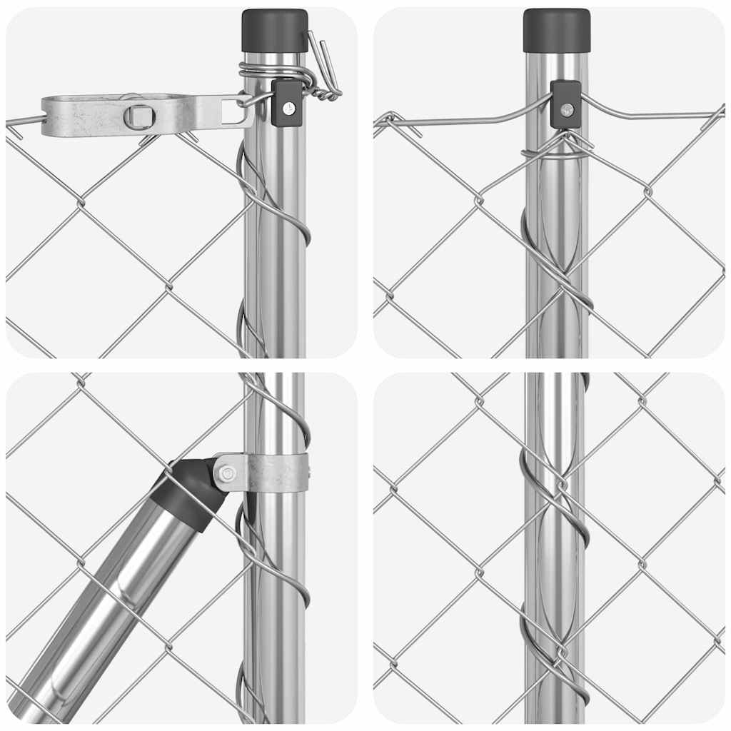 Set de Stâlpi de Gard Argintiu 10 x 0.6 m Oțel galvanizat GartenMobel Dekor