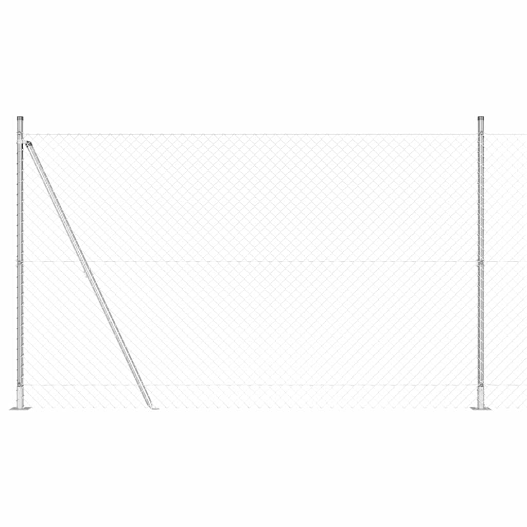 Set de Stâlpi de Gard Argintiu 10 x 1.6 m Oțel galvanizat GartenMobel Dekor