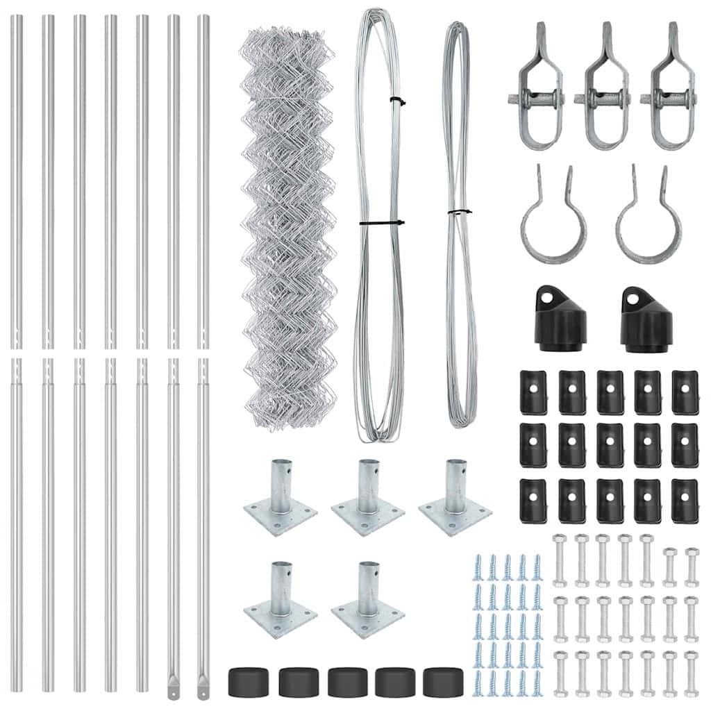 Set de Stâlpi de Gard Argintiu 10 x 1 m Oțel Galvanizat GartenMobel Dekor