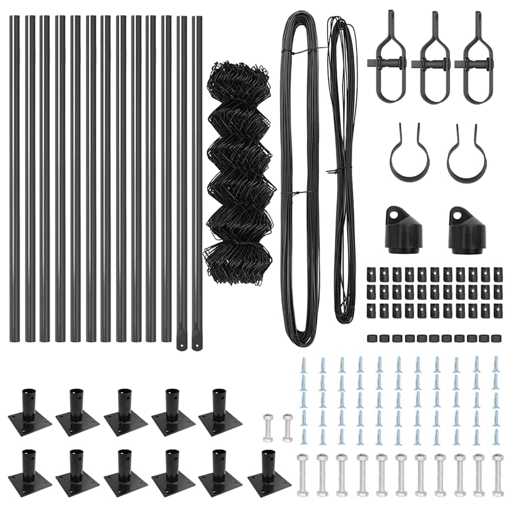 Set de Stâlpi de Gard Argintiu 25 x 0.6 m Oțel Galvanizat GartenMobel Dekor